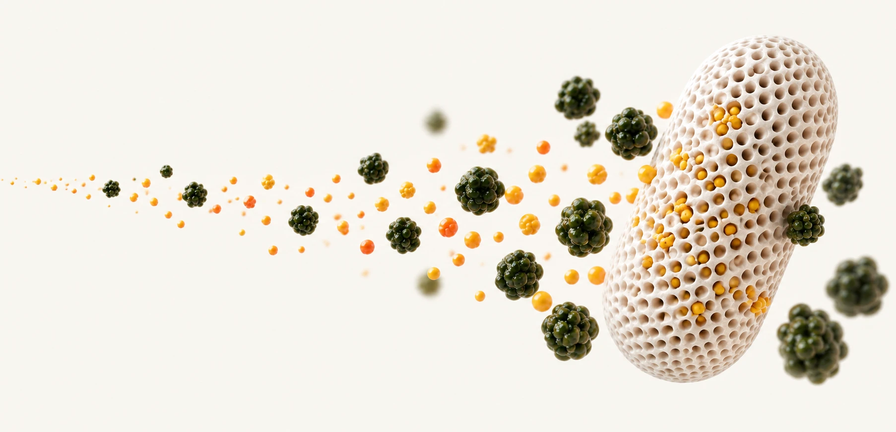 Precisely engineered porous silica SiPore® particle that entraps digestive enzymes — science designed for real life.
